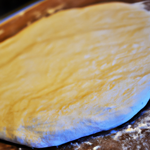 A close-up of freshly prepared pizza dough, ready to be rolled out and topped with delicious ingredients.